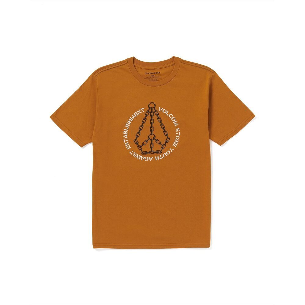 Volcom Men's Crisp Stone Short Sleeve Tee Chestnut Brown Medium NWT